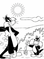 coloriage gros minet et son fiston